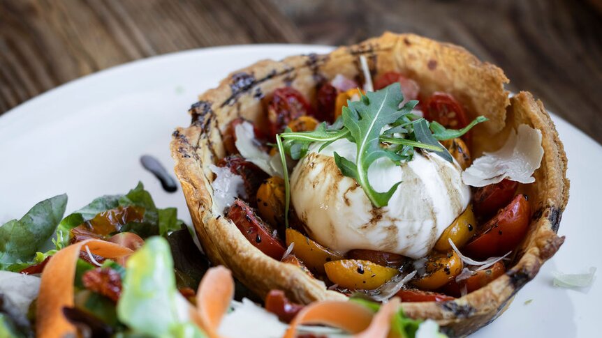 Tarte fine à la tomate, Restaurant Le Balcon, Verbier 4Vallées